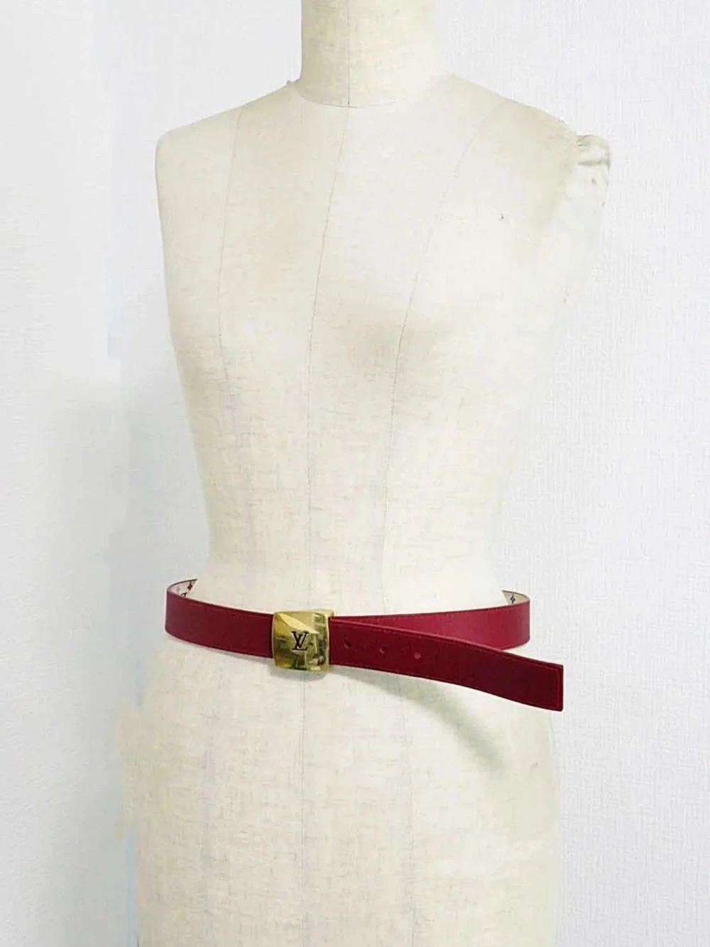 Louis Vuitton White Multicolor Monogram Belt with Gold LV Buckle